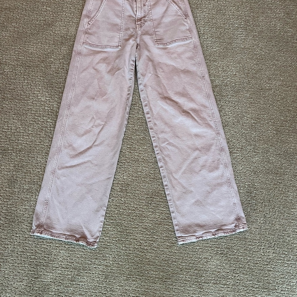 AE Light Pinkish Purple Mid Rise Baggy Jeans